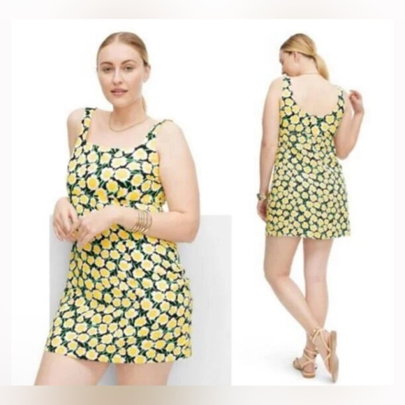 DVF Diane Von Furstenberg Target Collab 90s Yellow Floral minidress new size 14 - Picture 3 of 5